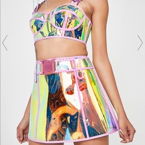 Size XL clear rave skirt from dolls kill